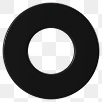 3D black annulus png, geometric ring shape, transparent background