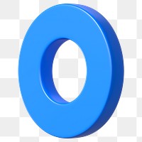 3D blue annulus png, geometric ring shape, transparent background