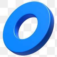 3D blue annulus png, geometric ring shape, transparent background