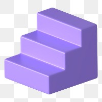 3D purple stairs png podium clipart, transparent background