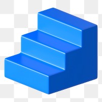 3D blue stairs png podium clipart, transparent background