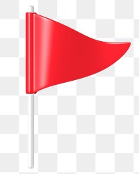 Red flag png icon sticker, 3D business illustration, transparent background 