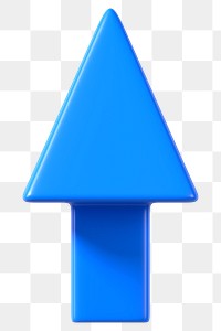 3D blue arrow png up direction clipart, transparent background