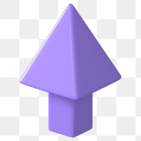 3D purple arrow png up direction clipart, transparent background