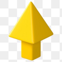 3D yellow arrow png up direction clipart, transparent background