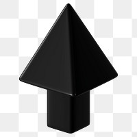 3D black arrow png up direction clipart, transparent background