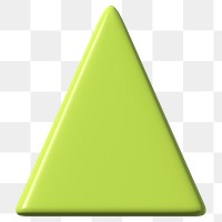 3D green triangle png, geometric clipart, transparent background