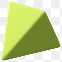 3D green pyramid png, geometric shape clipart, transparent background