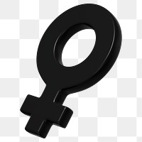 Woman gender symbol png 3D sticker, transparent background 