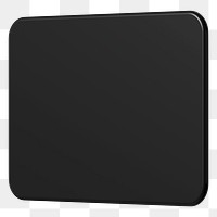 3D black rectangle png geometric clipart, transparent background