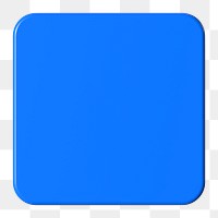 3D blue badge png square clipart, transparent background