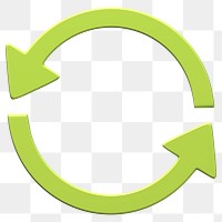 Recycle symbol png 3D sticker, transparent background 