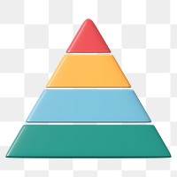 Marketing pyramid png sticker, 3D business illustration, transparent background 