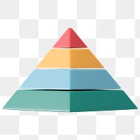 Marketing pyramid png sticker, 3D business illustration, transparent background 