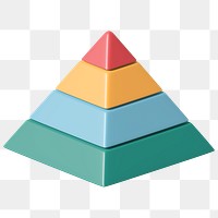 Marketing pyramid png sticker, 3D business illustration, transparent background 