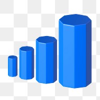 3D bar graph png sticker, transparent background