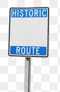 Png historic route, traffic sign sticker, transparent background