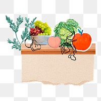 Local fresh market png sticker, healthy eating remix, transparent background