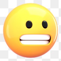 3D grimacing emotion png social media sticker, transparent background