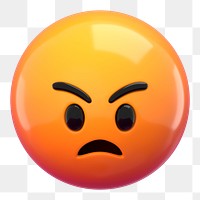 PNG 3D angry emoticon sticker, transparent background