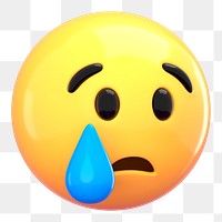 PNG 3D cry face emoticon sticker, transparent background