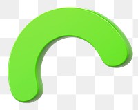 PNG 3D green arch geometric shape sticker, transparent background