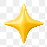 PNG 3D yellow bling icon sticker, transparent background