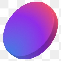 3D round badge png purple gradient sticker, transparent background