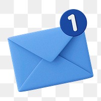 3D email notification png communication sticker, transparent background