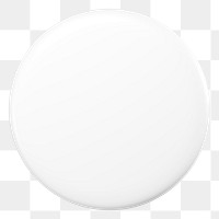 3D white badge png round shape sticker, transparent background