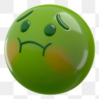 3D nauseated emoticon png sticker, transparent background