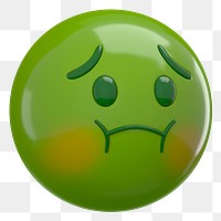 PNG 3D nauseous emoticon sticker, transparent background