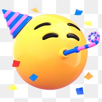 PNG 3D party emoticon sticker, transparent background