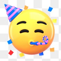 PNG 3D party emoticon sticker, transparent background