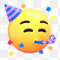 PNG 3D party emoticon sticker, transparent background