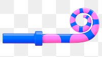 PNG 3D party blower sticker, transparent background