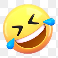 3D laughing emoticon png social media sticker, transparent background