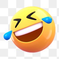 PNG 3D laughing emoticon sticker, transparent background