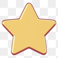 3D star png shape sticker, transparent background