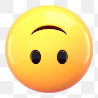 Upside down face 3D png emoticon sticker, transparent background