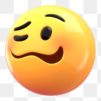 Woozy face 3D png emoticon sticker, transparent background