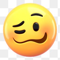 Woozy face 3D png emoticon sticker, transparent background