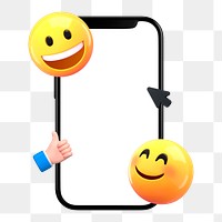 3D emoticon png digital marketing sticker, transparent background