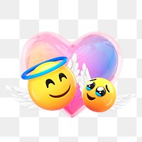 Angel 3D png emoticon sticker, transparent background