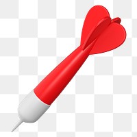 Red 3D dart png sticker, transparent background