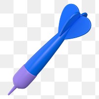 Blue 3D dart png sticker, transparent background