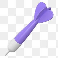 Purple 3D dart png sticker, transparent background