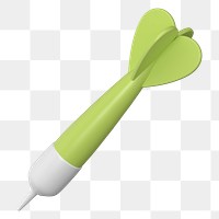 Green 3D dart png sticker, transparent background