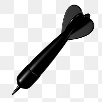 Black 3D dart png sticker, transparent background