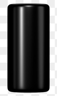 Black pillar graph png 3D rendered sticker, transparent background